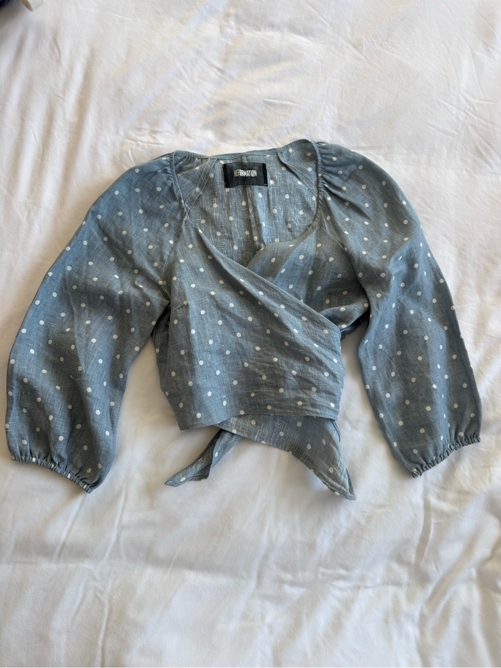 Reformation Linen Wrap Top